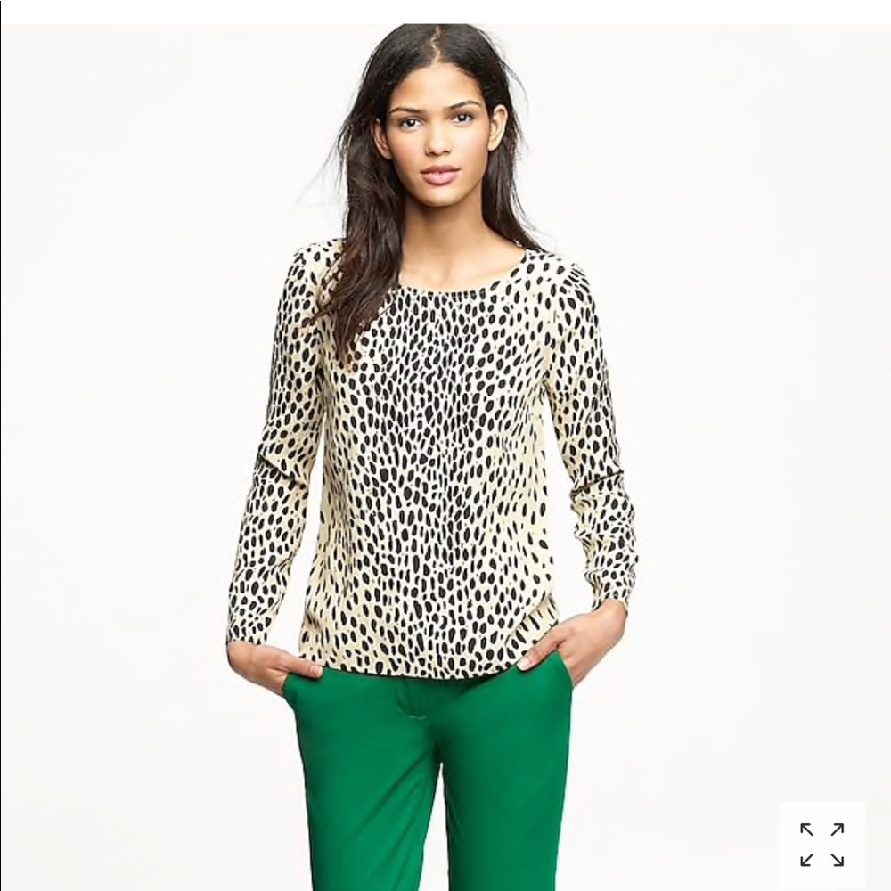JCrew Scoopneck Blouse/ Wildcat Leopard Print